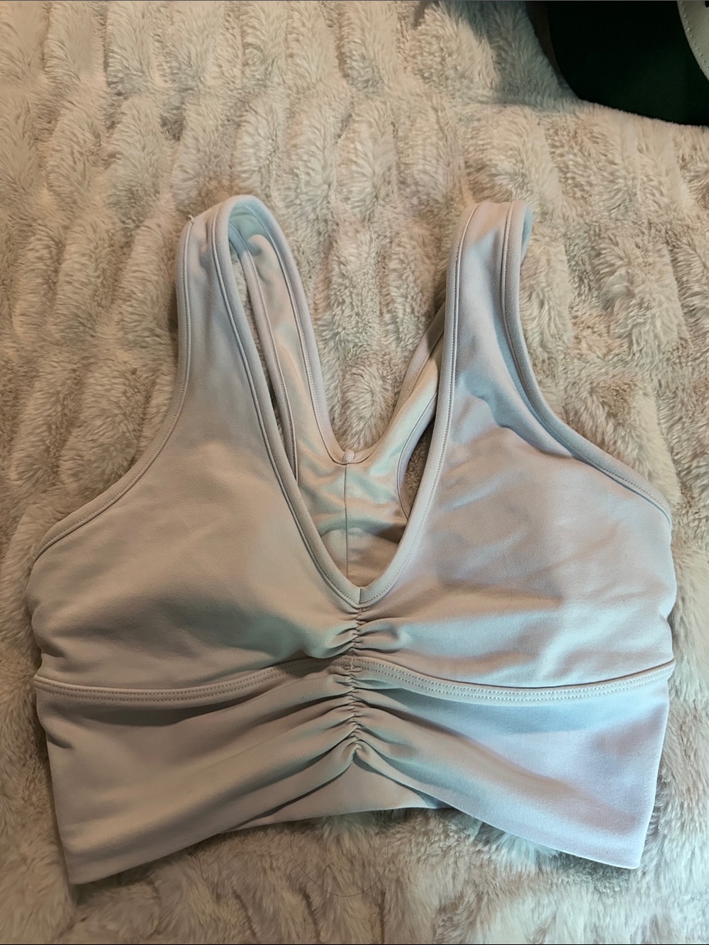 Alo Yoga Nude Wild Thing Ruched Sports Bra - Womens XS